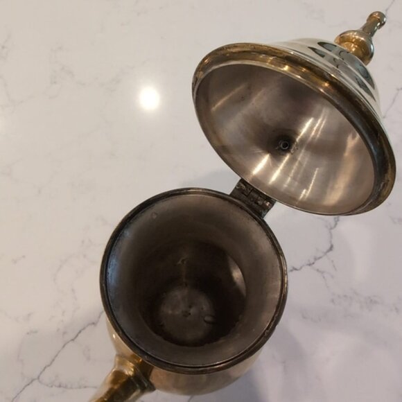 Vintage Solid Brass India Handmade Bohemian Asian Gypsy Dispenser Teapot - Picture 4 of 6